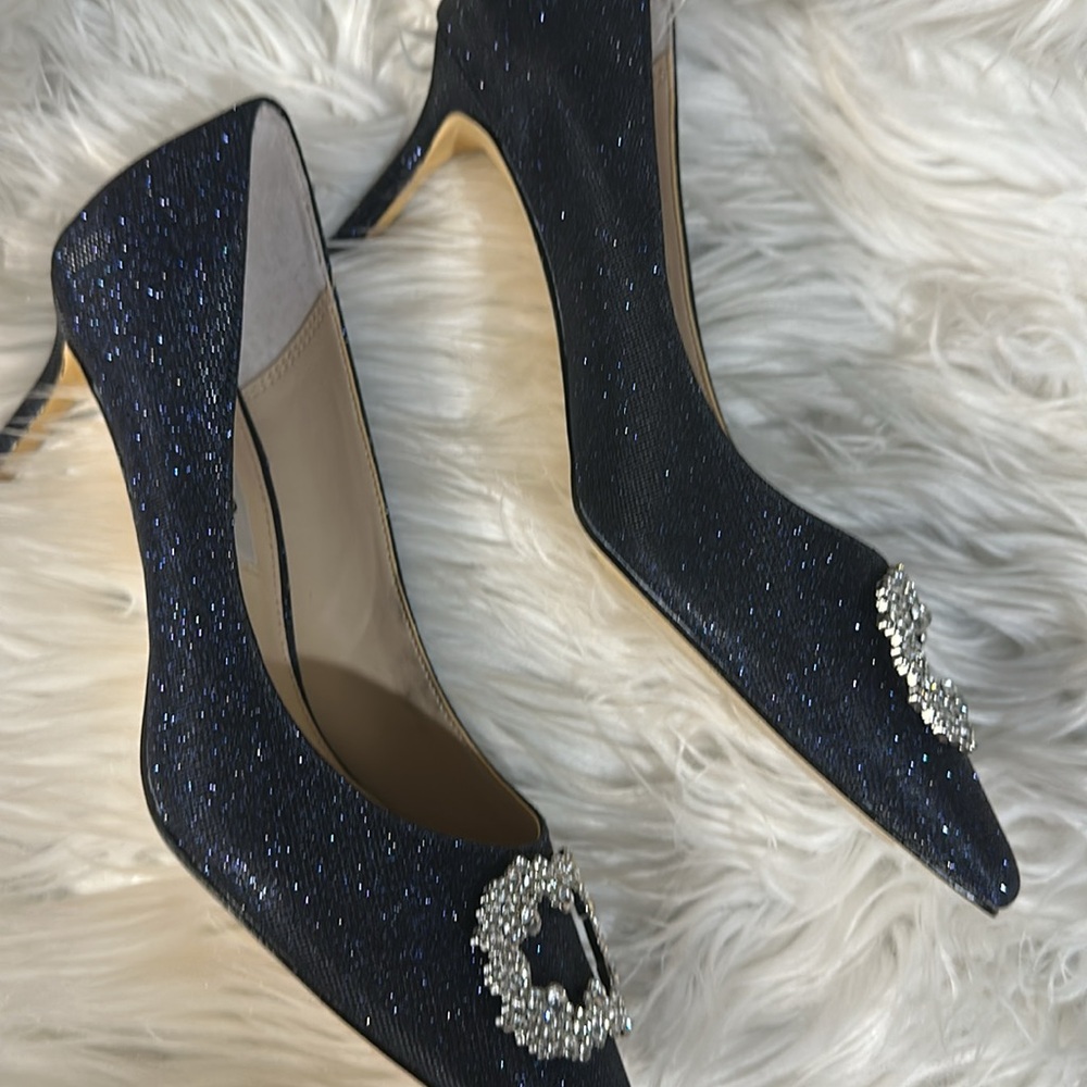 Nina Navy Sparkly pump rhinestone design size 8 NEW - Picture 6 of 6